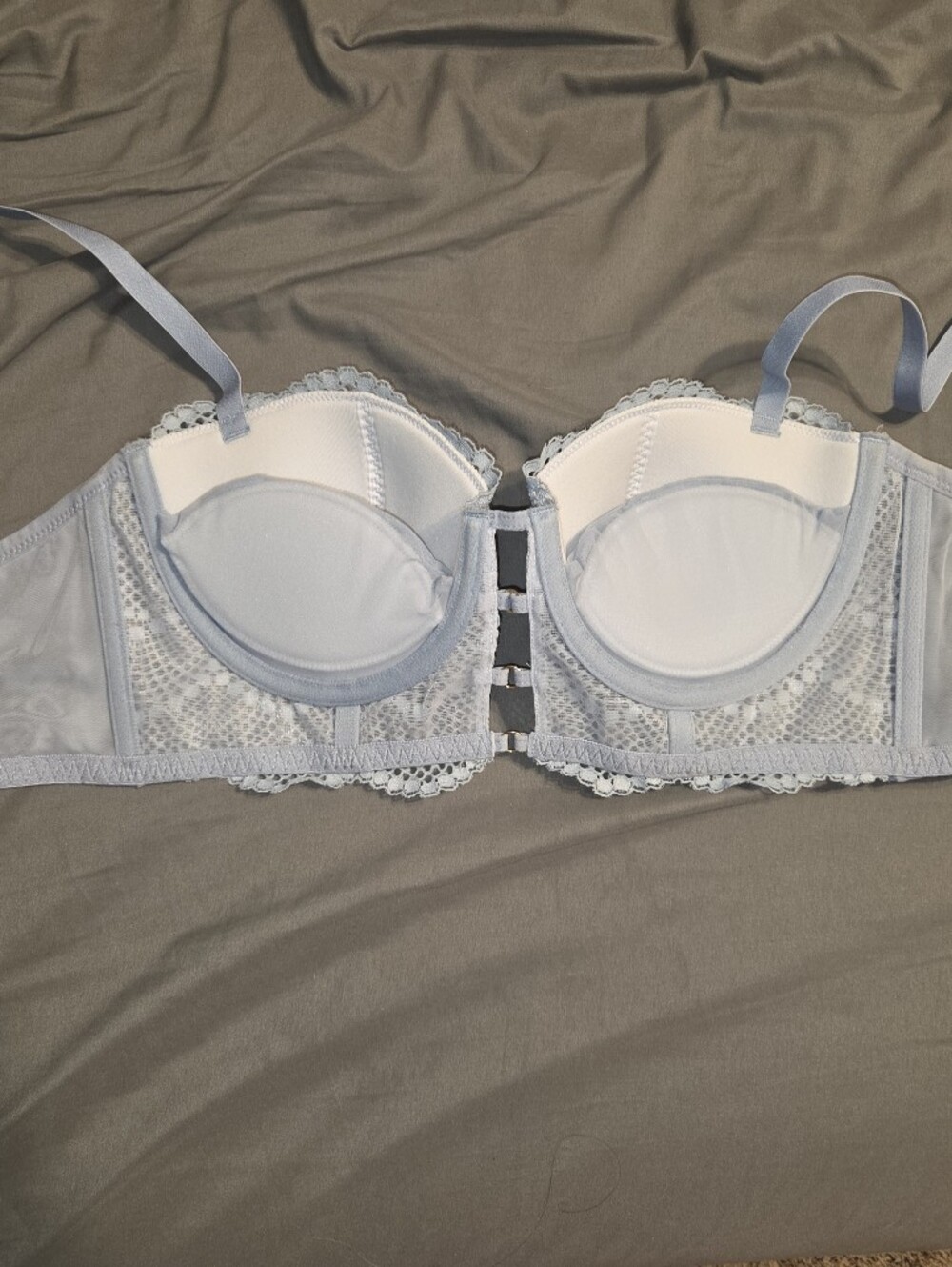 NWOT Adore Me Light Blue Lace Balconette Bra - Picture 3 of 7